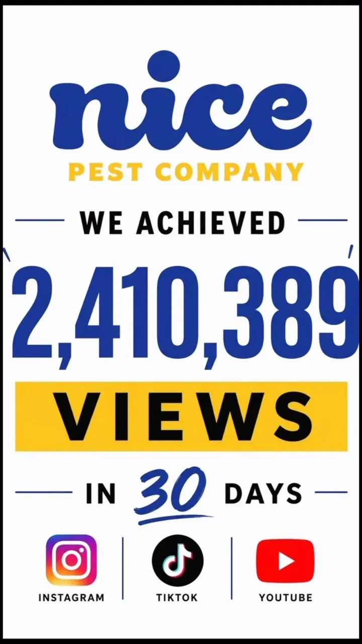 A Nice Pest Company graphic celebrating 2.4 million social views in 30 days